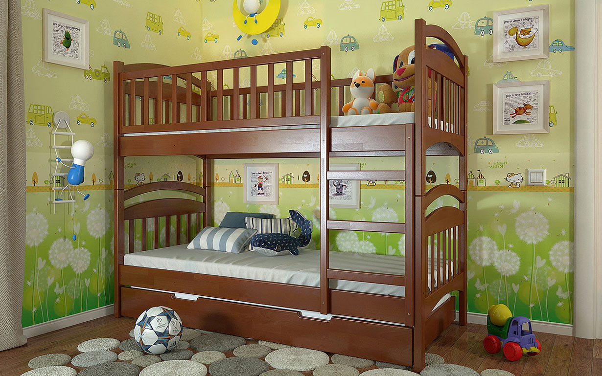 Двухъярусная кровать Смайл Двухъярусная кровать Смайл 80х190 см. Arbor Drev - Фото