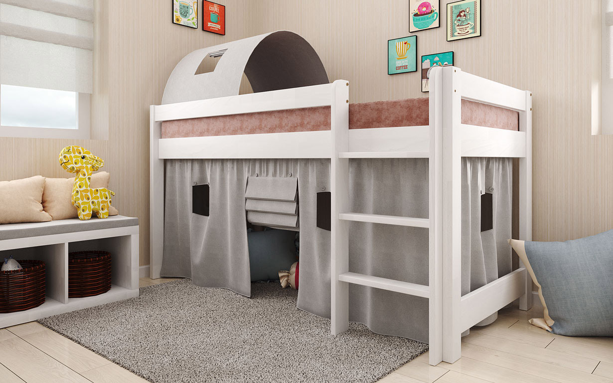 Кровать-чердак Адель Кровать-чердак Адель 80х190 см. Arbor Drev - Фото