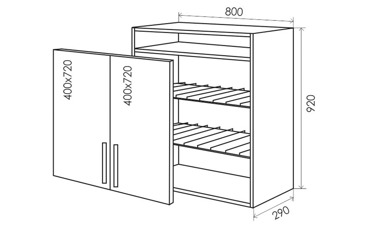 Кухонная секция Тренд верхняя №34 сушка Феникс Мебель - Фото
