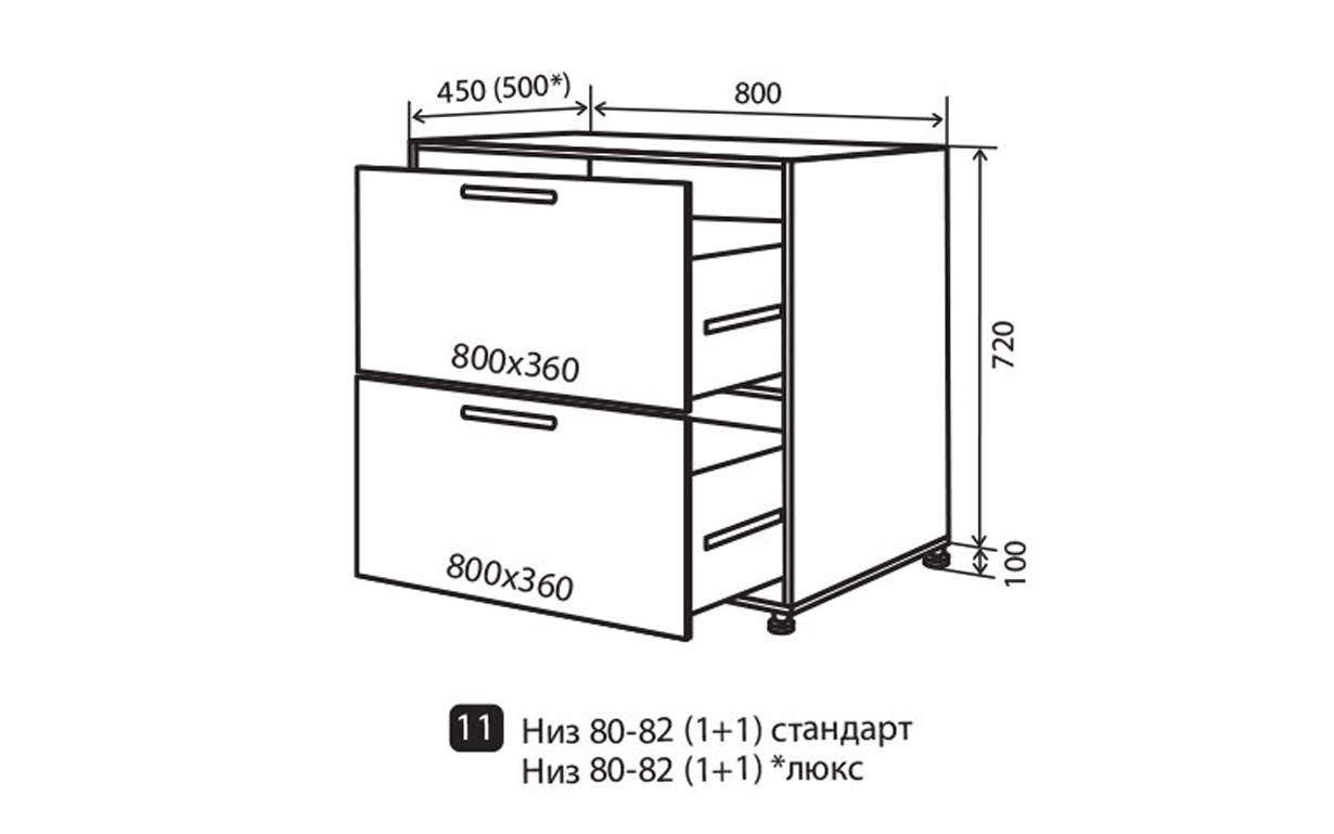 Кухонная секция Alta AL Luxe нижняя №11 Vip Master - Фото
