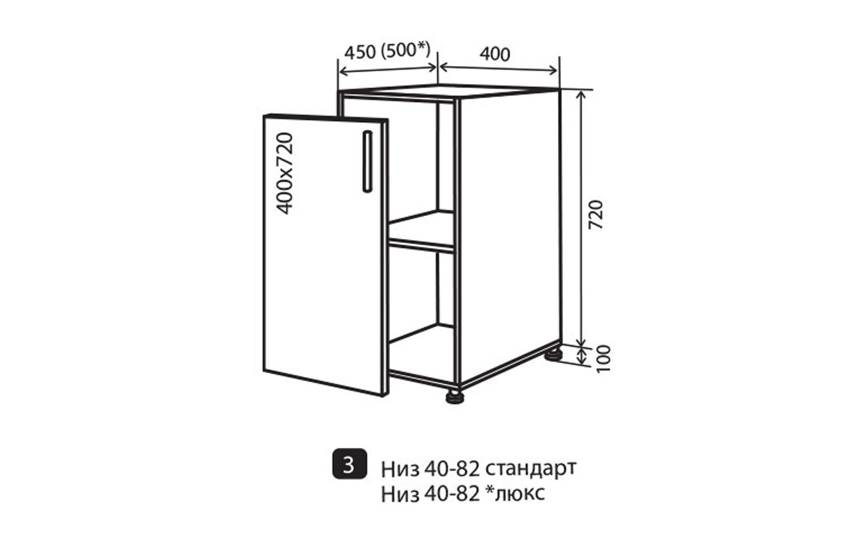 Кухонная секция RioLine AL Luxe нижняя №3 Vip Master - Фото