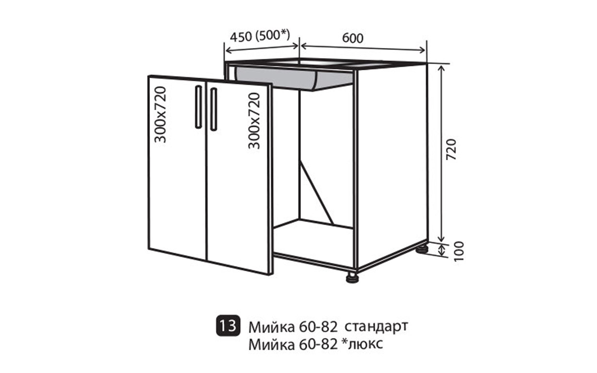 Кухонная секция Парма нижняя №13 Vip Master - Фото
