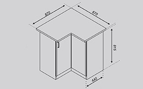 Кухонная секция Оля нижняя Н 87х87 - Фото