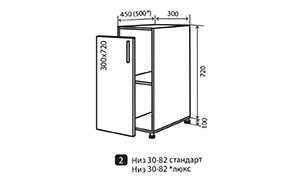 Кухонная секция Amore Classic нижняя №2 - Фото