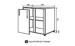 Кухонная секция Amore Classic нижняя №16 - Фото