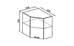 Кухонна секція Марта верхня В 57х57 - Фото