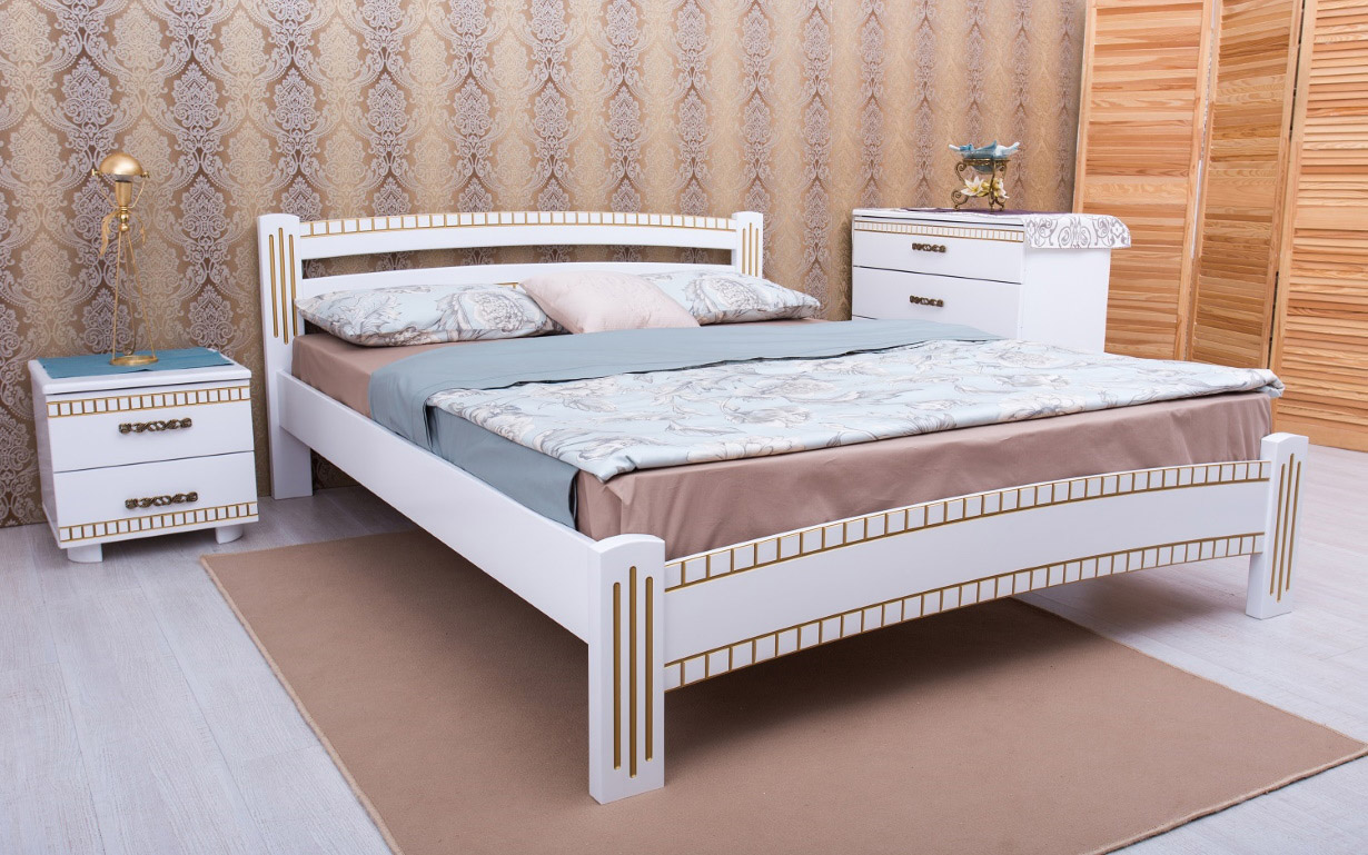Ліжко Мілана Люкс з фрезеруванням 120х190 см. Олімп - Фото
