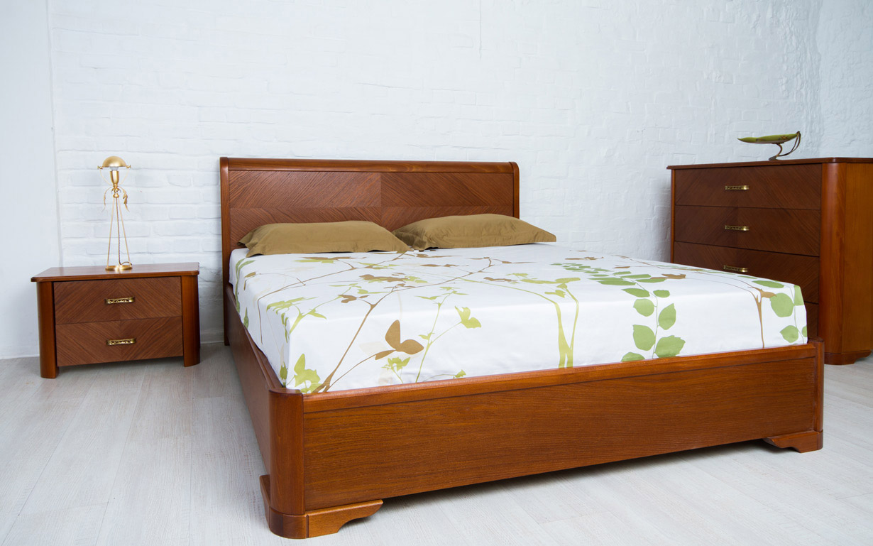 Ліжко Мілена з інтарсією та механізмом 180х190 см. Олімп - Фото