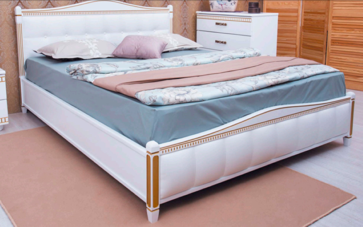 Кровать Прованс Мягкая спинка квадраты 160х190 см. Олимп - Фото